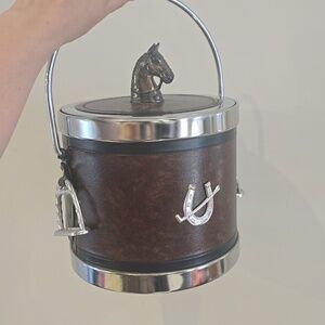 Vintage 1970's Equestrian Horse Ice Bucket